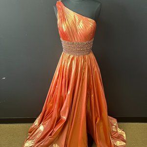 Sherri Hill 53304 sz 6 coral gold
